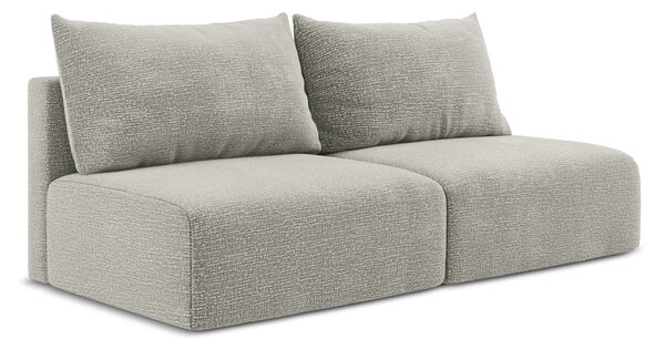 Světle šedá rozkládací/s úložným prostorem pohovka 216 cm Kalena – Makamii