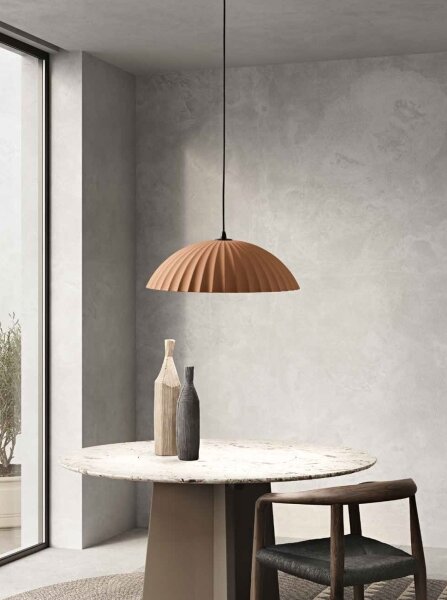 Ondaluce - Lustr na lanku RUSTIC 1xE27/15W/230V pr. 50 cm beton/hnědá