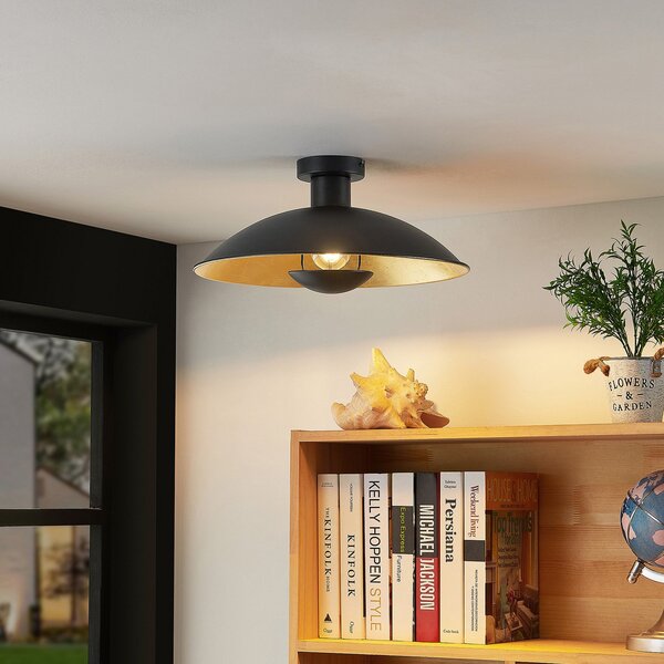 Stropní Lampa Lindby, Narisara, stmívatelné, Černá, Obývací pokoj, Kov, Moderní