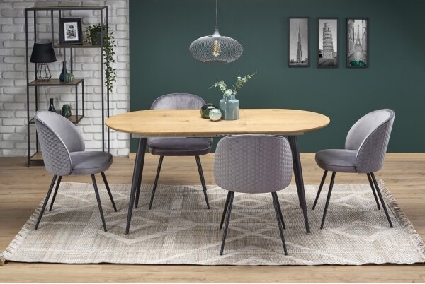 Rozkládací jídelní stůl BALNOR 120/160x80 cm dub/černá