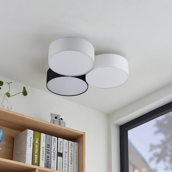 Stropní Lampa Lindby, Janita, stmívatelné, Vícebarevná, Obývací pokoj, Tkanina / Textil, Moderní