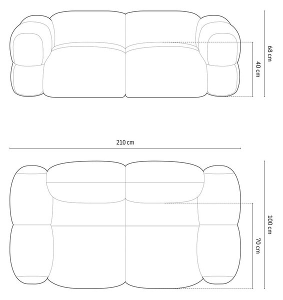 Pohovka v cihlové barvě 210 cm Loretto – Cosmopolitan Design