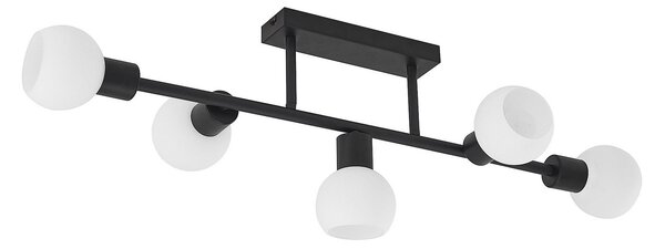 Stropní Lampa Lindby, Biscala, stmívatelné, Černá, Obývací pokoj, Kov, Moderní