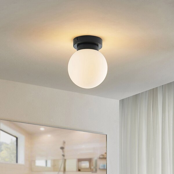 Stropní Lampa Lindby, Tavino, stmívatelné, Černá, Obývací pokoj, Kov, Moderní