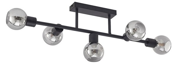 Stropní Lampa Lindby, Biscala, stmívatelné, Černá, Obývací pokoj, Kov, Vintage