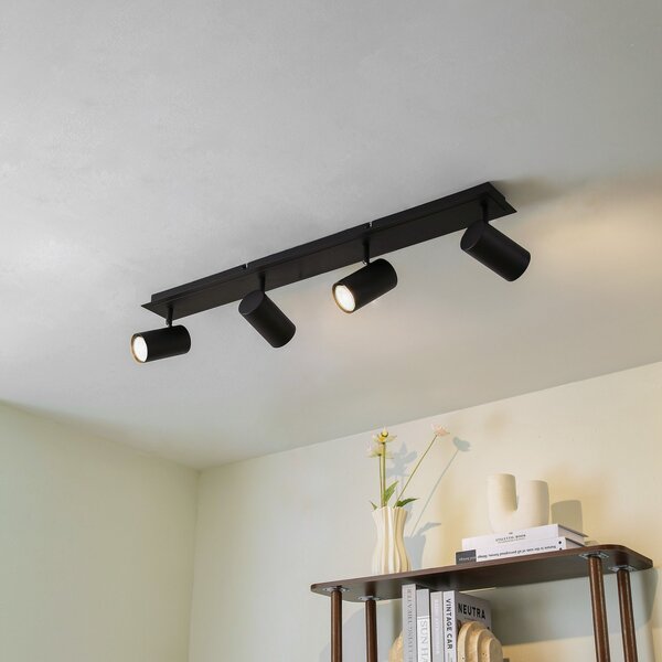 Stropní Lampa Lindby, Joffrey, stmívatelné, Černá, Obývací pokoj, Kov, Moderní