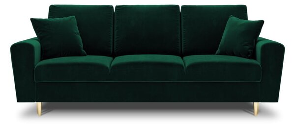 Zelená sametová rozkládací/s úložným prostorem pohovka 235 cm Kyoto – Cosmopolitan Design
