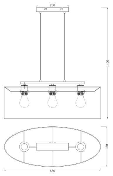 Globo 15187H2 - Lustr AMY 3xE27/60W/230V