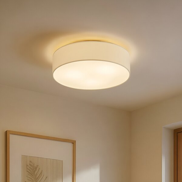 Stropní Lampa Lindby, Sebatin, stmívatelné, Béžová, Ložnice, Tkanina / Textil, Moderní