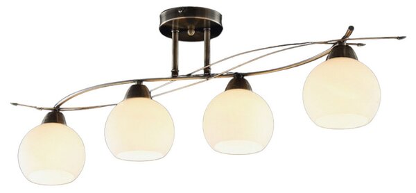 Stropní Lampa Lindby, Leanda, stmívatelné, Bronzová / starobylá mosaz, Obývací pokoj, Sklo, Moderní