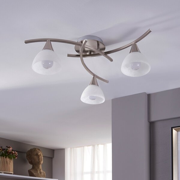 Stropní Lampa Lindby, Della, stmívatelné, Metalická, Obývací pokoj, Sklo, Moderní