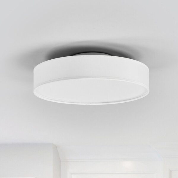Stropní Lampa Lindby, Saira, Bílá, Obývací pokoj, Tkanina / Textil, Moderní