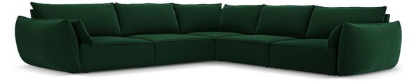Tmavě zelená sametová rohová pohovka Vanda – Mazzini Sofas