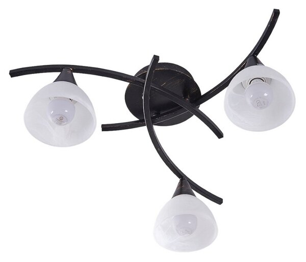 Stropní Lampa Lindby, Della, stmívatelné, Černá, Obývací pokoj, Sklo, Venkovský / rustikální