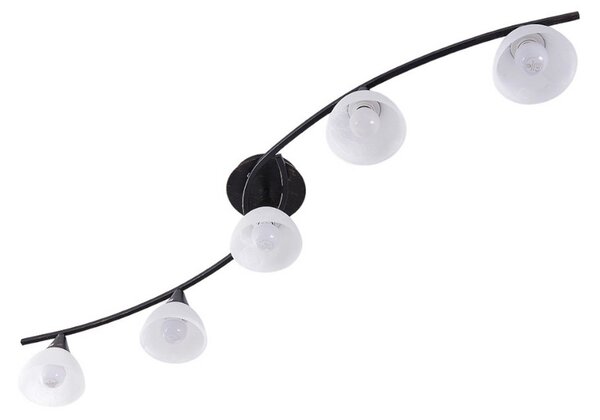 Stropní Lampa Lindby, Della, stmívatelné, Černá, Obývací pokoj, Sklo, Venkovský / rustikální