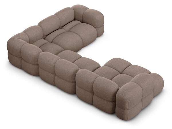 Hnědá rohová pohovka (pravý roh/do "U") Loretto – Cosmopolitan Design