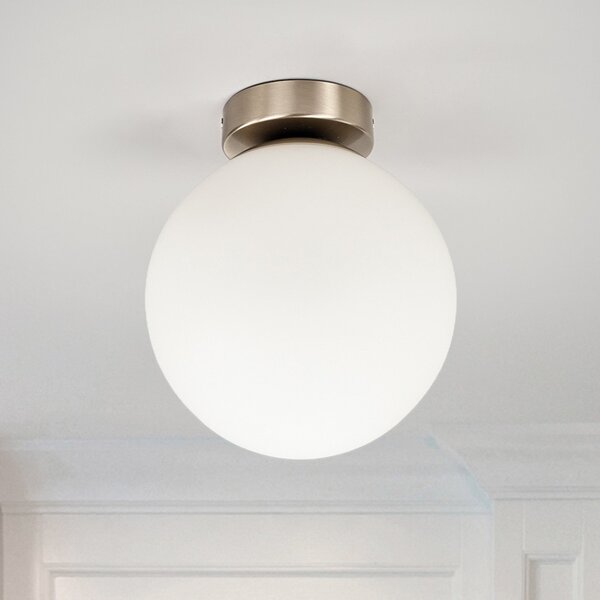Stropní Lampa Lindby, Lennie, stmívatelné, Bílá, Koupelna, Sklo, Moderní