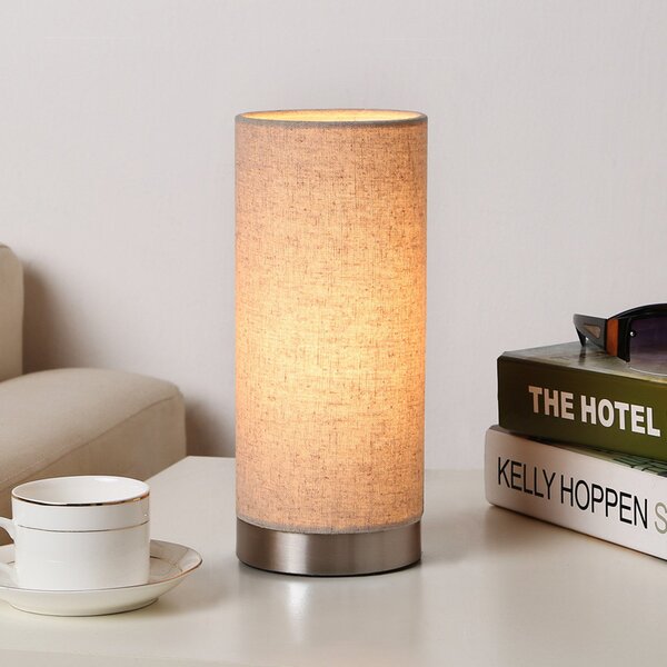 Stolní lampa Lindby, Ronja, stmívatelné, Béžová, Ložnice, Tkanina / Textil, Moderní