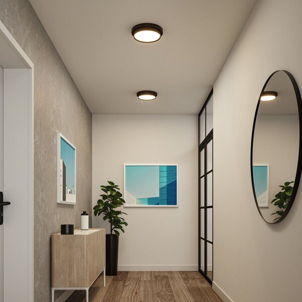 Stropní Lampa Paulmann, Malik, stmívatelné, Černá, Obývací pokoj, Plast, Moderní