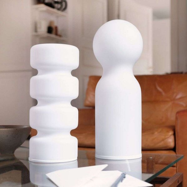 Stolní lampa Dyberg Larsen, Harper, Bílá, Obývací pokoj, Sklo, Skandinávský