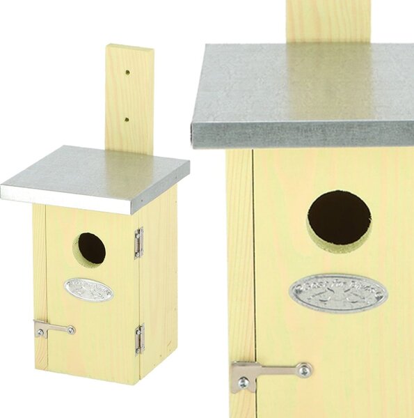 Ptačí budka Simi, 25,5x11,5x13,5 cm, dřevo/kov, hnědá