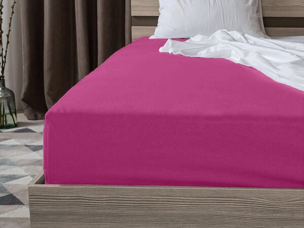 Bavlněné prostěradlo s gumou STANDARD 90 x 200 cm purpurové