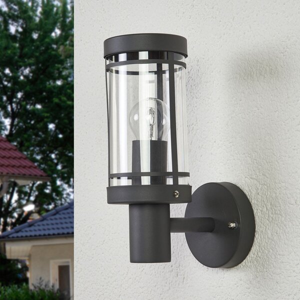Venkovní svítidla Lindby, Djori, Šedá, Balkon, Nerezová ocel, Moderní