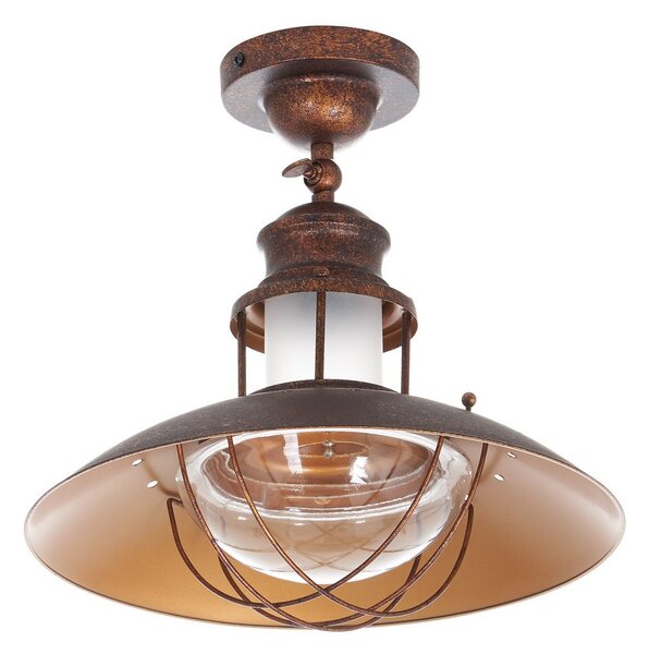 Stropní Lampa Lindby, Louisanne, stmívatelné, Hnědá / Rezavá, Kuchyně, Kov, Námořnický