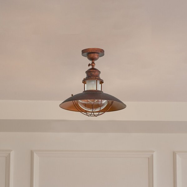 Stropní Lampa Lindby, Louisanne, stmívatelné, Hnědá / Rezavá, Kuchyně, Kov, Námořnický