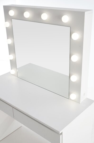 Toaletní stolek s LED osvětlením HOLLYWOOD 140x94 cm bílá