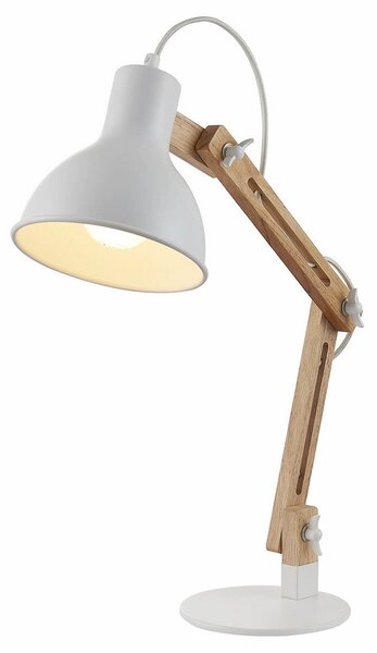 Stolní lampa Lindby, Shivanja, Dřevo, Pracovna, Dřevo, Moderní
