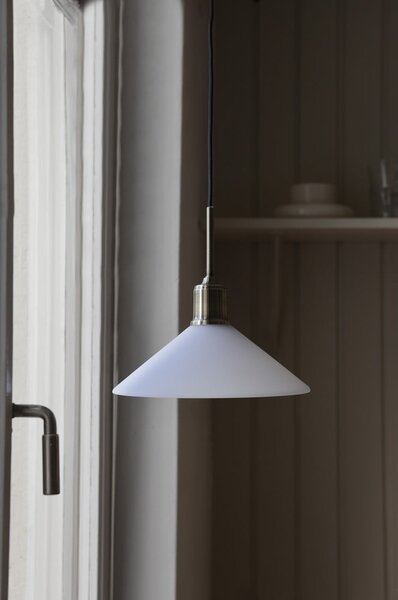 Závěsné svítidlo se skleněným stínidlem v bílo-mosazné barvě ø 25 cm Vela – Markslöjd
