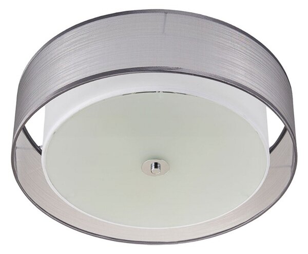 Stropní Lampa Lindby, Tobia, stmívatelné, Šedá, Obývací pokoj, Tkanina / Textil, Moderní
