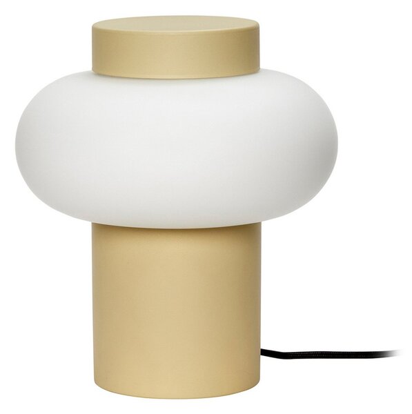 Stolní lampa Hübsch, Camp, Béžová, Obývací pokoj, Sklo, Vintage
