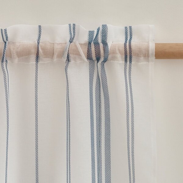 Bílá voálová záclona 140x229 cm Harbour Stripe – Catherine Lansfield