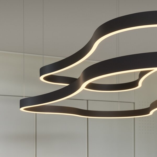 Ideal Lux - LED Lustr na lanku WAVES LED/54W/230V CRI 90 černá