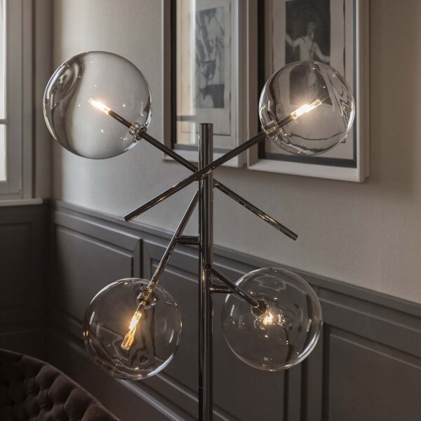 Ideal Lux - LED Stojací lampa EQUINOXE 4xG4/2W/230V chrom/čirá