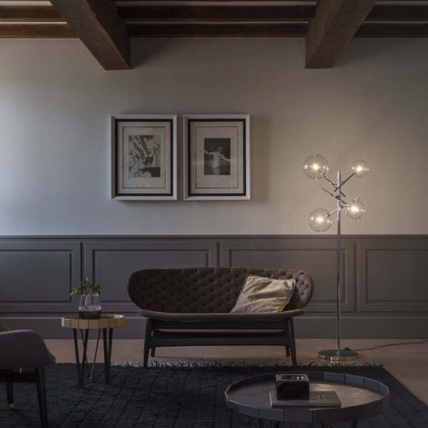 Ideal Lux - LED Stojací lampa EQUINOXE 4xG4/2W/230V chrom/čirá