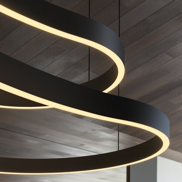 Ideal Lux - LED Lustr na lanku WAVES LED/54W/230V CRI 90 černá