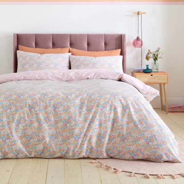 Růžové povlečení na jednolůžko 135x200 cm Darcy Floral – Catherine Lansfield