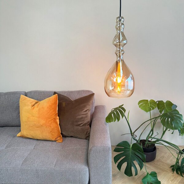 Závěsná svítidlo Dyberg Larsen, Lea, stmívatelné, Obývací pokoj, Sklo, Design