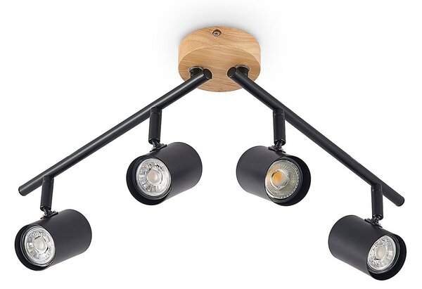 Stropní Lampa Lindby, Xiomara, stmívatelné, Černá, Obývací pokoj, Kov, Moderní