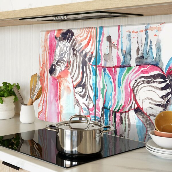 Skleněné krájecí prkénko Zebra v barevných pruzích ddk-nr-wm-00006095