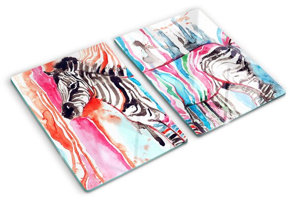 Skleněné krájecí prkénko Zebra v barevných pruzích ddk-nr-wm-00006095