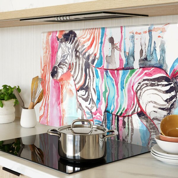 Skleněné krájecí prkénko Zebra v barevných pruzích ddk-nr-wm-00006095