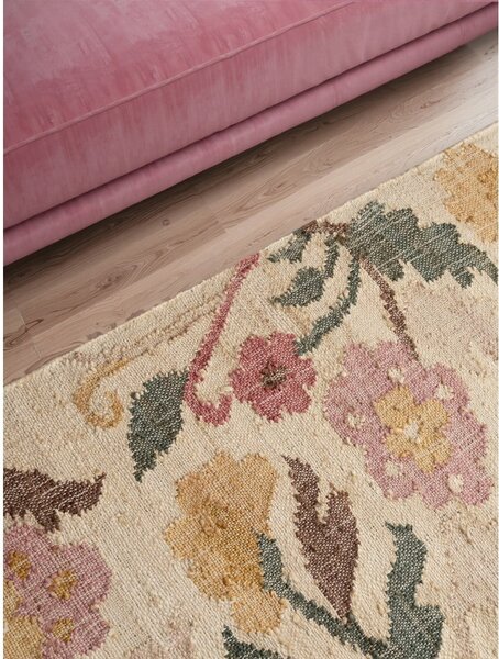 Krémový ručně tkaný jutový běhoun 80x200 cm Roya Violette – Elle Decoration