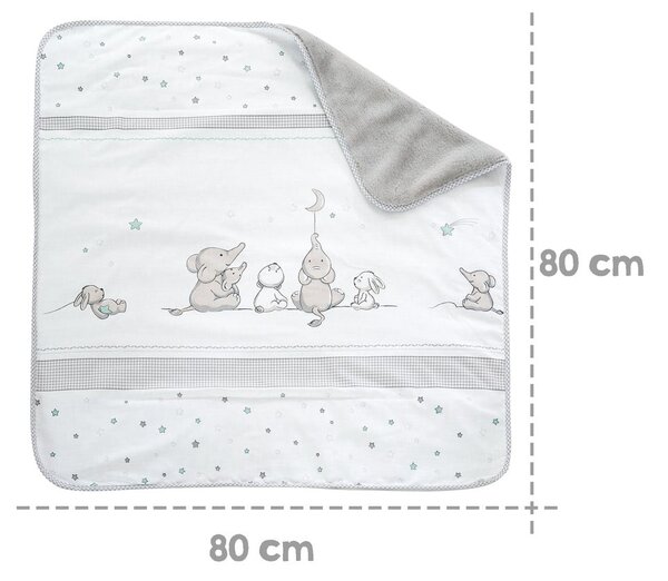 Bílá/šedá dětská deka z mikroplyše 80x80 cm Sternenzauber – Roba