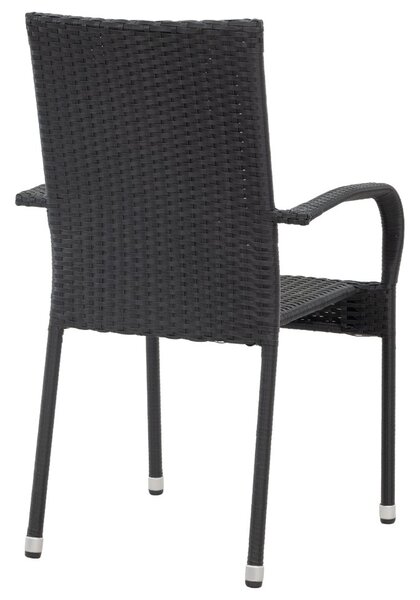 House 5 Zahradní set - zahradní stůl TULUM natural + 5 ks ratanová židle MARGARITA černá
