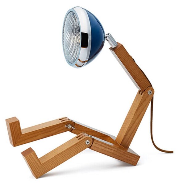 Stolní lampa MR. WATTSON, Modrá, Obývací pokoj, Kov, Vintage