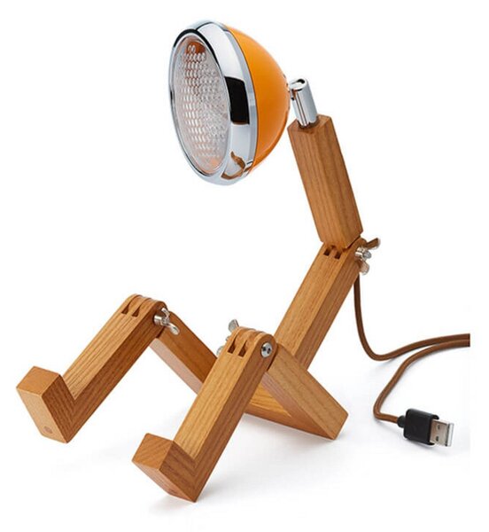 Stolní lampa MR. WATTSON, stmívatelné, Oranžová, Obývací pokoj, Kov, Vintage